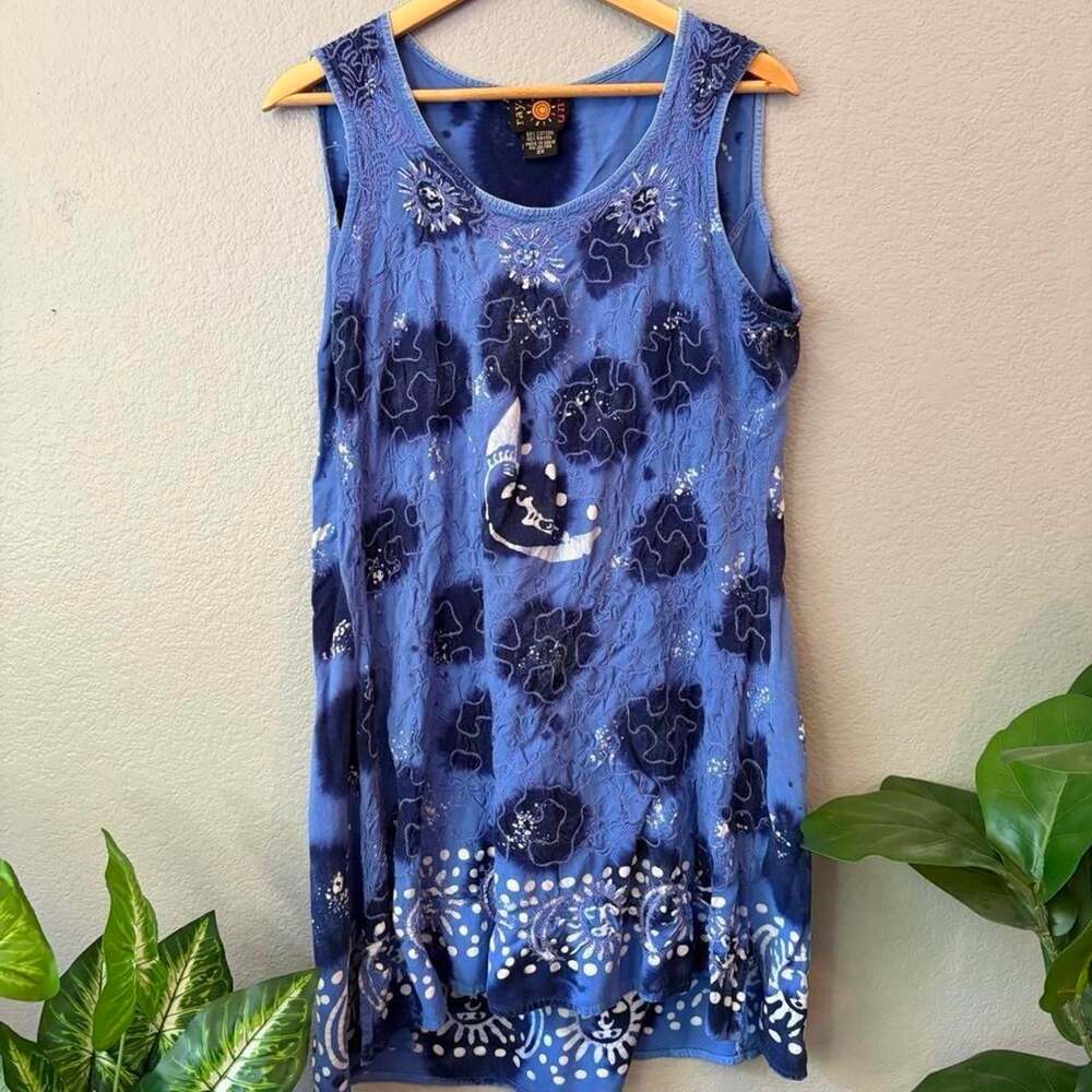 Women's Blue and Navy Dress